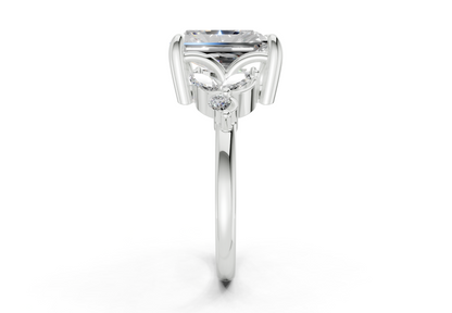 Elysium Diamond Accent Radiant Cut 1.9mm Engagement Ring