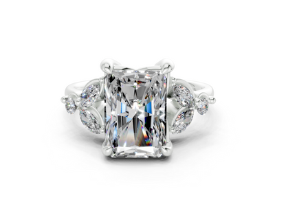Elysium Diamond Accent Radiant Cut 1.9mm Engagement Ring