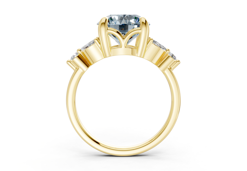 Elysium Blue Diamond Accent Round Cut 1.9mm Engagement Ring