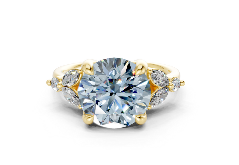 Elysium Blue Diamond Accent Round Cut 1.9mm Engagement Ring
