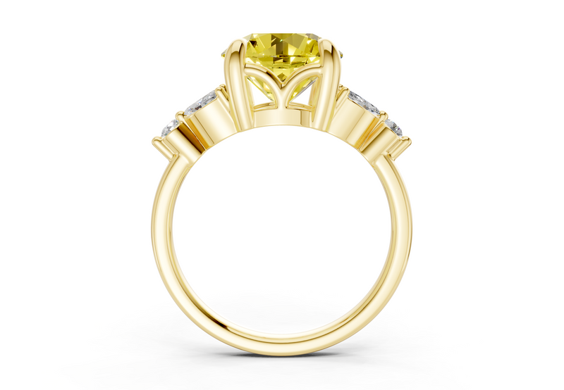 Elysium Yellow Diamond Accent Round Cut 1.9mm Engagement Ring