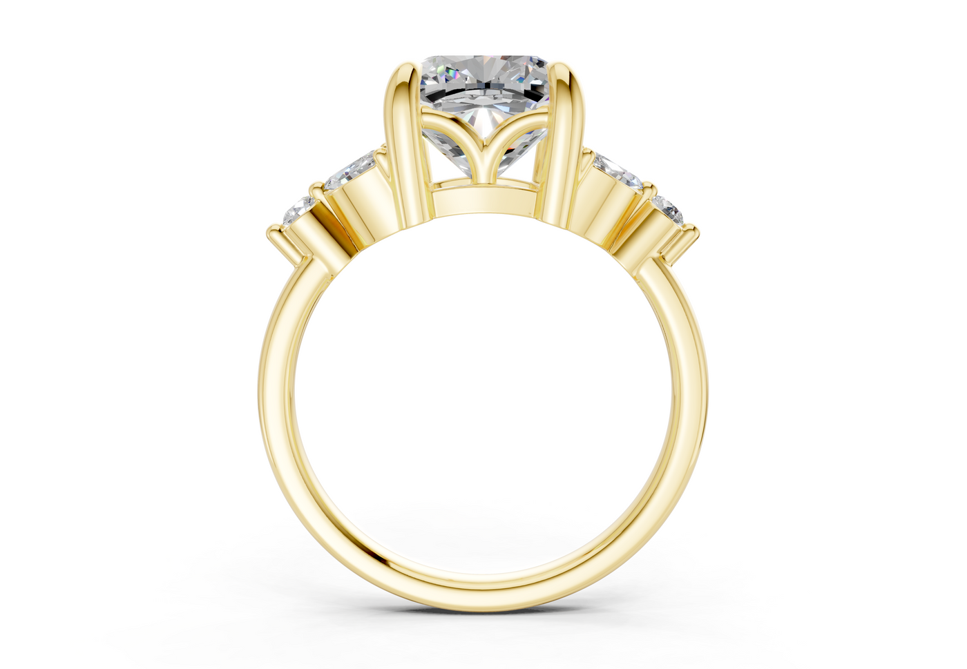 Elysium Diamond Accent Cushion Square Cut 1.9mm Engagement Ring