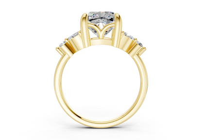 Elysium Diamond Accent Cushion Square Cut 1.9mm Engagement Ring