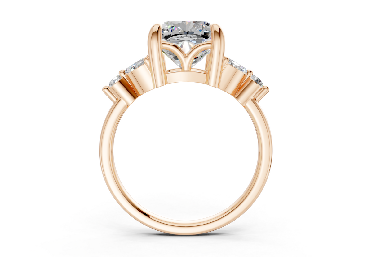 Elysium Diamond Accent Cushion Square Cut 1.9mm Engagement Ring