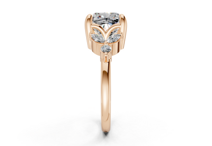 Elysium Diamond Accent Cushion Square Cut 1.9mm Engagement Ring