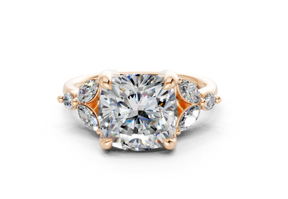 Elysium Diamond Accent Cushion Square Cut 1.9mm Engagement Ring