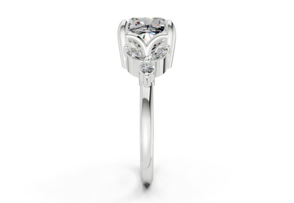 Elysium Diamond Accent Cushion Square Cut 1.9mm Engagement Ring