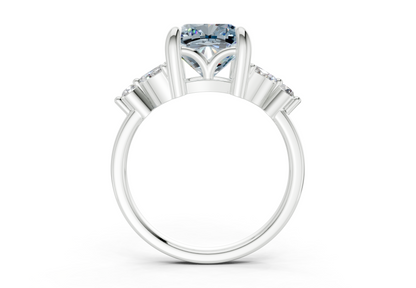 Elysium Blue Diamond Accent Cushion Square Cut 1.9mm Engagement Ring