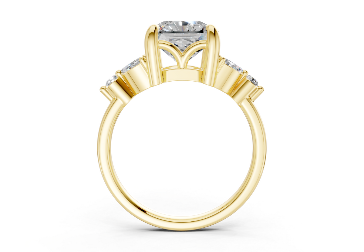 Elysium Diamond Accent Radiant Square Cut 1.9mm Engagement Ring