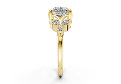 Elysium Diamond Accent Radiant Square Cut 1.9mm Engagement Ring