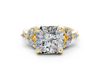 Elysium Diamond Accent Radiant Square Cut 1.9mm Engagement Ring