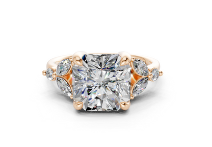 Elysium Diamond Accent Radiant Square Cut 1.9mm Engagement Ring