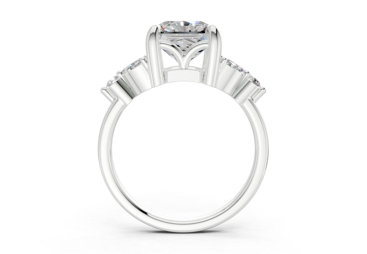Elysium Diamond Accent Radiant Square Cut 1.9mm Engagement Ring