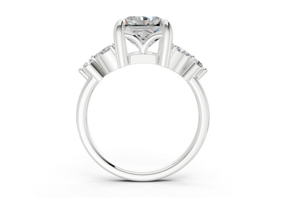 Elysium Diamond Accent Radiant Square Cut 1.9mm Engagement Ring