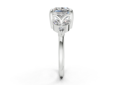 Elysium Diamond Accent Radiant Square Cut 1.9mm Engagement Ring