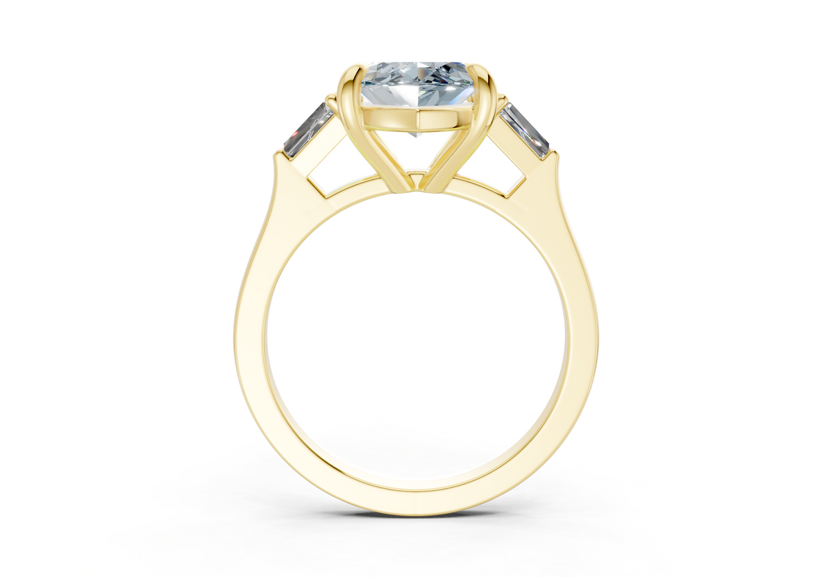 Isla Blue Diamond Three Stone Marquise Cut 1.8mm Engagement Ring