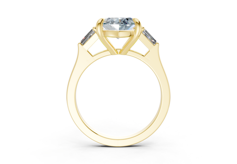 Isla Blue Diamond Three Stone Marquise Cut 1.8mm Engagement Ring