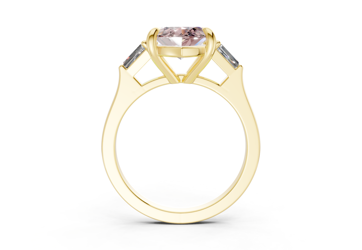 Isla Pink Diamond Three Stone Marquise Cut 1.8mm Engagement Ring