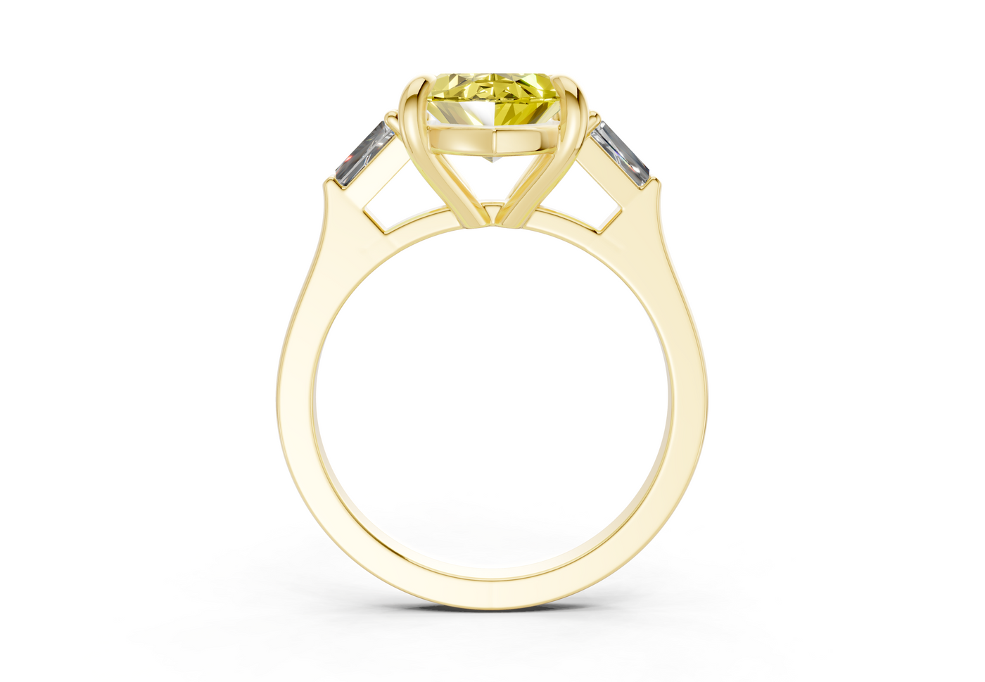 Isla Yellow Diamond Three Stone Marquise Cut 1.8mm Engagement Ring