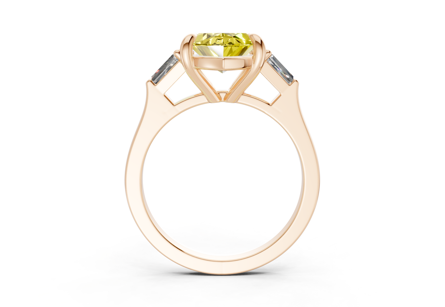 Isla Yellow Diamond Three Stone Marquise Cut 1.8mm Engagement Ring