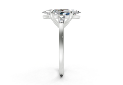 Isla Diamond Three Stone Marquise Cut 1.8mm Engagement Ring