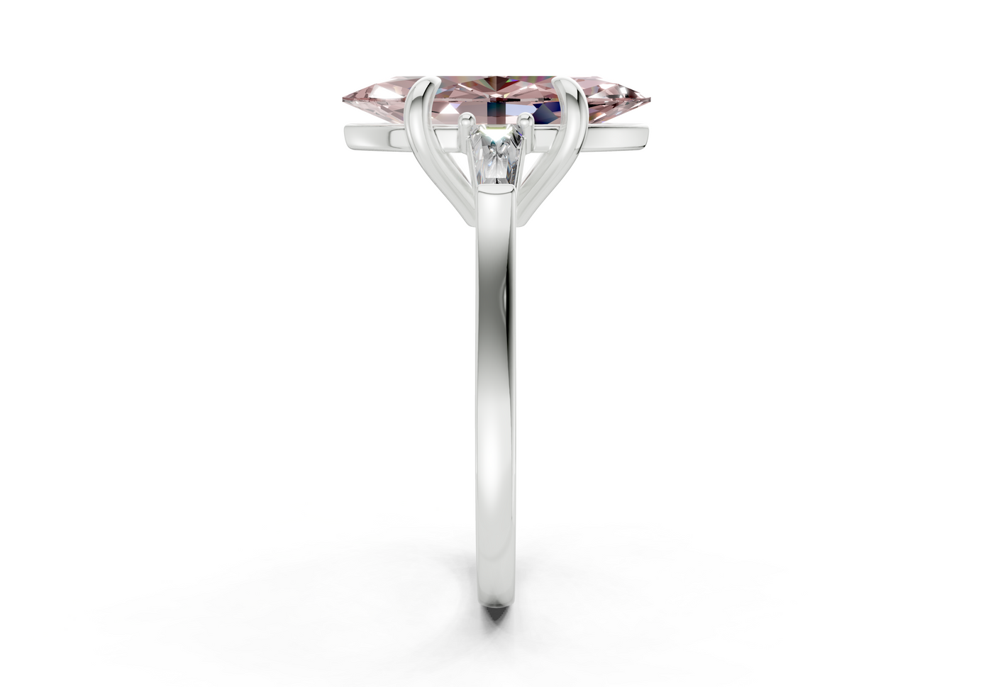 Isla Pink Diamond Three Stone Marquise Cut 1.8mm Engagement Ring