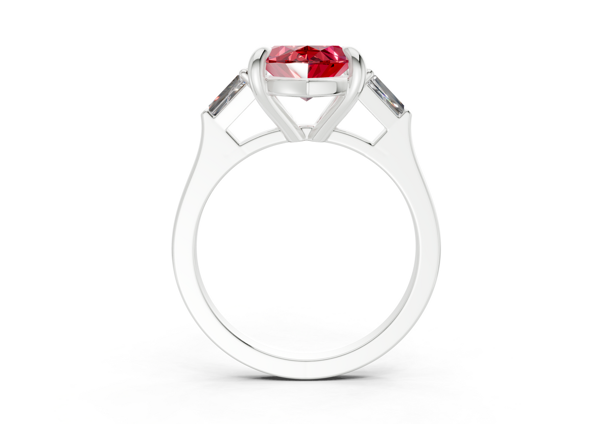 Isla Ruby Gemstone Three Stone Marquise Cut 1.8mm Engagement Ring