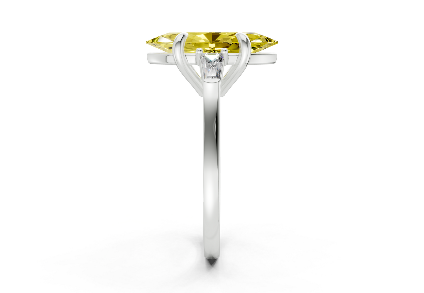 Isla Yellow Diamond Three Stone Marquise Cut 1.8mm Engagement Ring