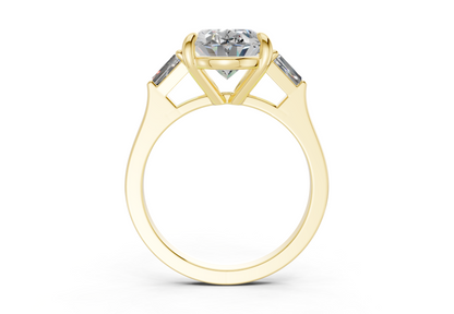 Isla Diamond Three Stone Oval Cut 1.8mm Engagement Ring