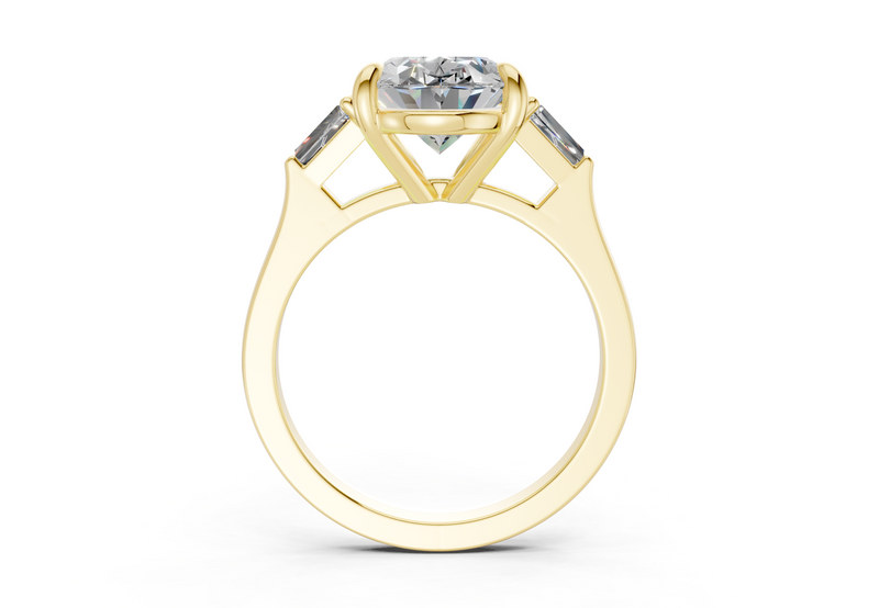 Isla Diamond Three Stone Oval Cut 1.8mm Engagement Ring