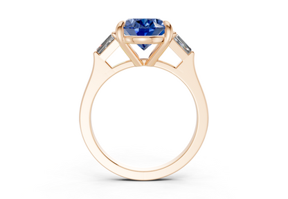 Isla Sapphire Gemstone Three Stone Oval Cut 1.8mm Engagement Ring