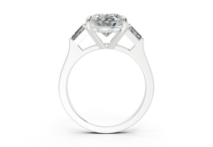 Isla Diamond Three Stone Oval Cut 1.8mm Engagement Ring
