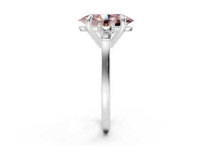 Isla Pink Diamond Three Stone Oval Cut 1.8mm Engagement Ring