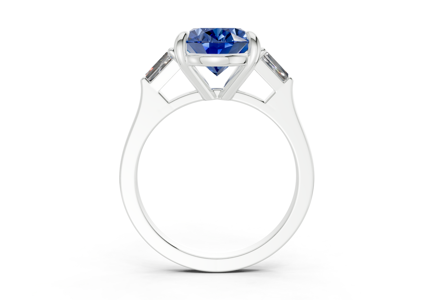 Isla Sapphire Gemstone Three Stone Oval Cut 1.8mm Engagement Ring