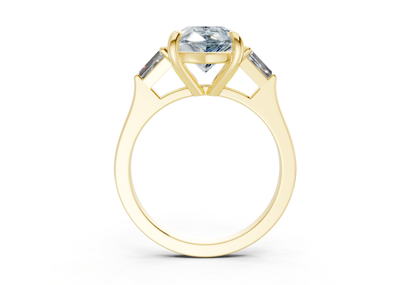 Isla Blue Diamond Three Stone Pear Cut 1.8mm Engagement Ring