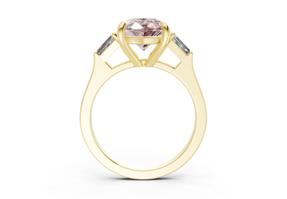 Isla Pink Diamond Three Stone Pear Cut 1.8mm Engagement Ring