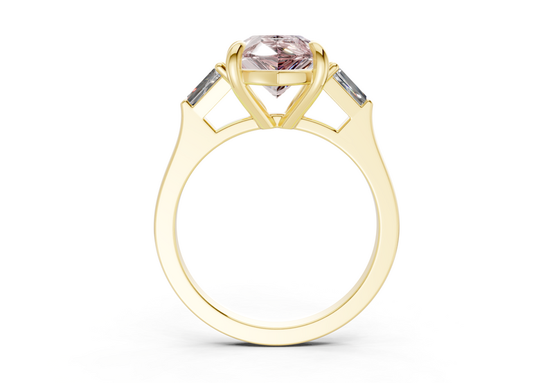 Isla Pink Diamond Three Stone Pear Cut 1.8mm Engagement Ring