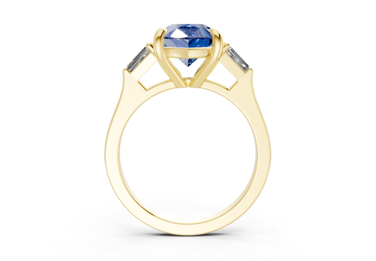 Isla Sapphire Gemstone Three Stone Pear Cut 1.8mm Engagement Ring