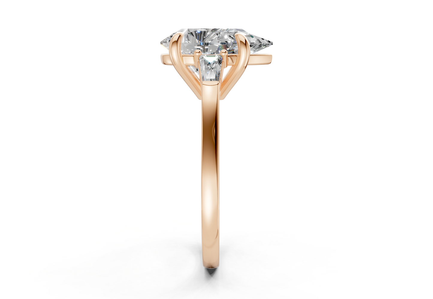 Isla Diamond Three Stone Pear Cut 1.8mm Engagement Ring
