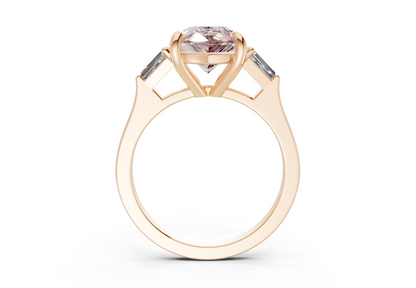 Isla Pink Diamond Three Stone Pear Cut 1.8mm Engagement Ring