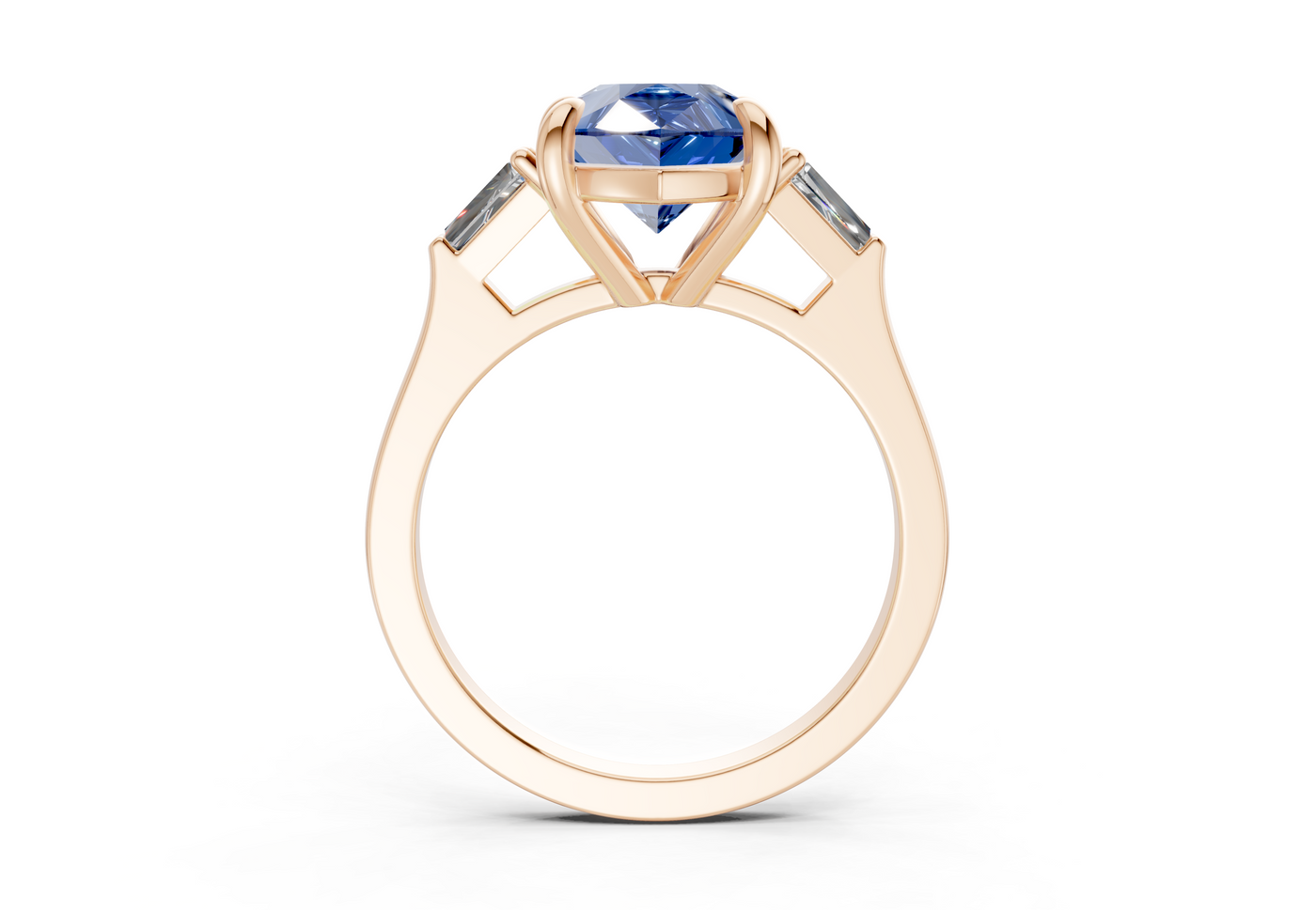 Isla Sapphire Gemstone Three Stone Pear Cut 1.8mm Engagement Ring