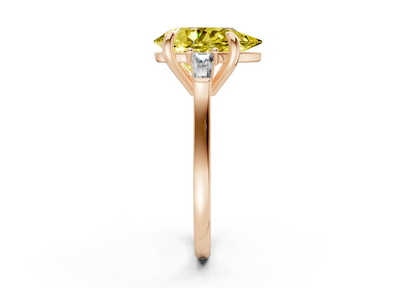 Isla Yellow Diamond Three Stone Pear Cut 1.8mm Engagement Ring