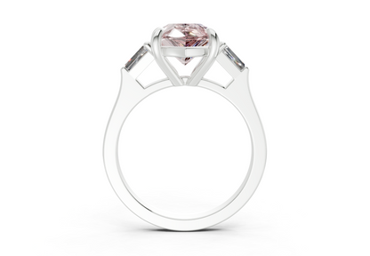 Isla Pink Diamond Three Stone Pear Cut 1.8mm Engagement Ring