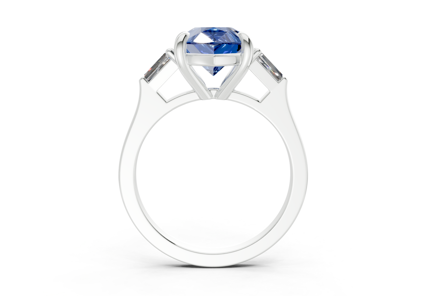 Isla Sapphire Gemstone Three Stone Pear Cut 1.8mm Engagement Ring