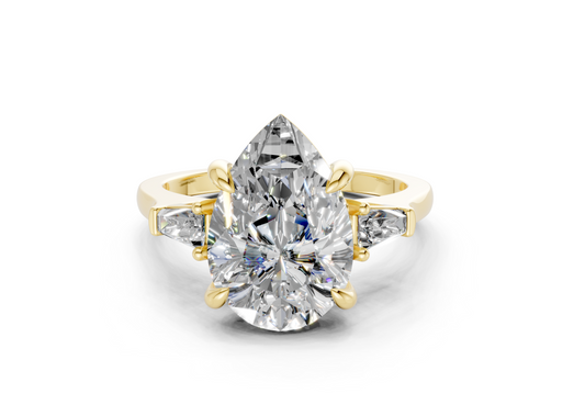 Isla Diamond Three Stone Pear Cut 1.8mm Engagement Ring
