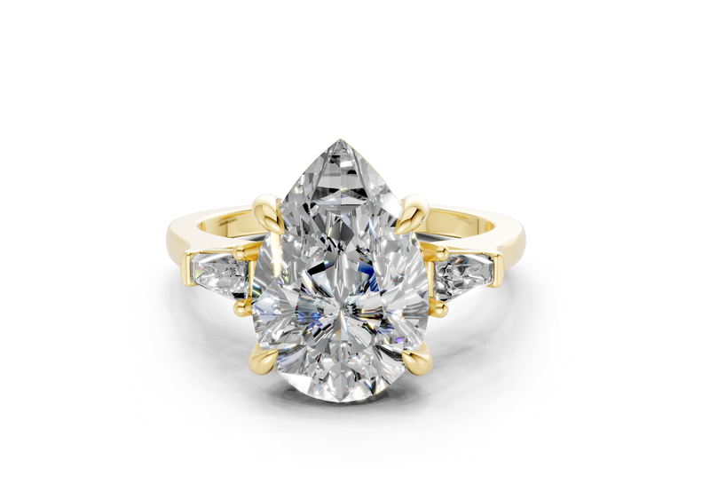 Isla Diamond Three Stone Pear Cut 1.8mm Engagement Ring