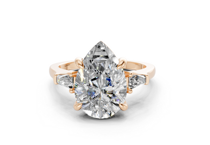 Isla Diamond Three Stone Pear Cut 1.8mm Engagement Ring