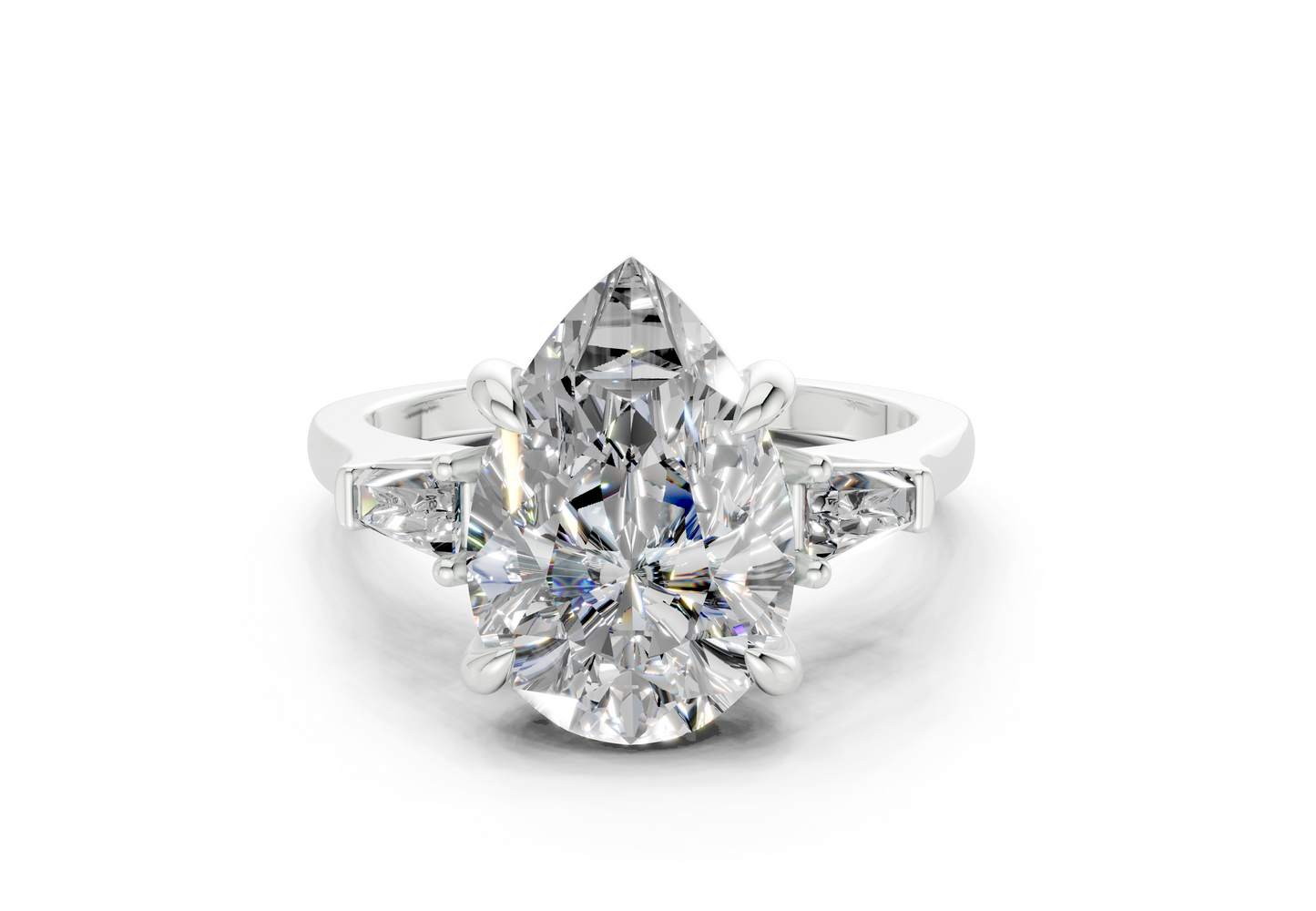 Isla Diamond Three Stone Pear Cut 1.8mm Engagement Ring