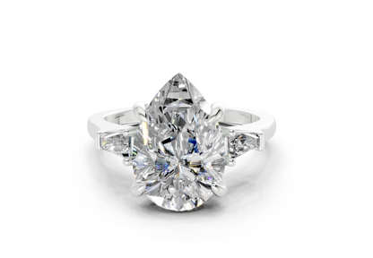Isla Diamond Three Stone Pear Cut 1.8mm Engagement Ring