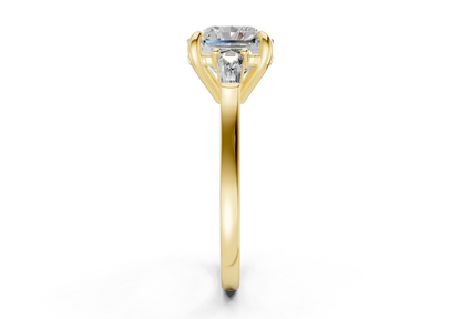 Isla Diamond Three Stone Radiant Square Cut 1.8mm Engagement Ring